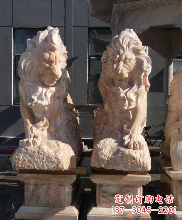 益阳晚霞红欧式狮子石雕