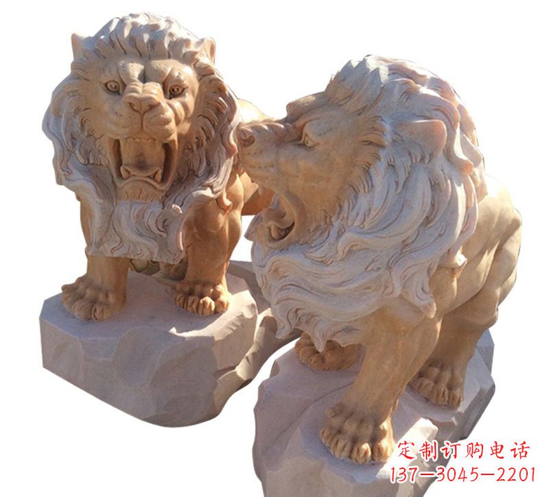 益阳晚霞红欧式西洋狮子雕塑