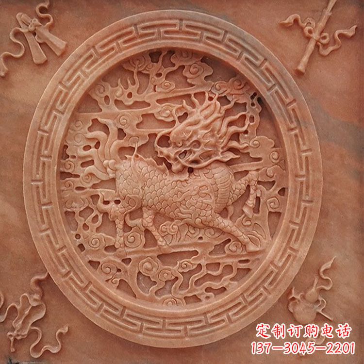 益阳晚霞红麒麟建筑装饰壁画