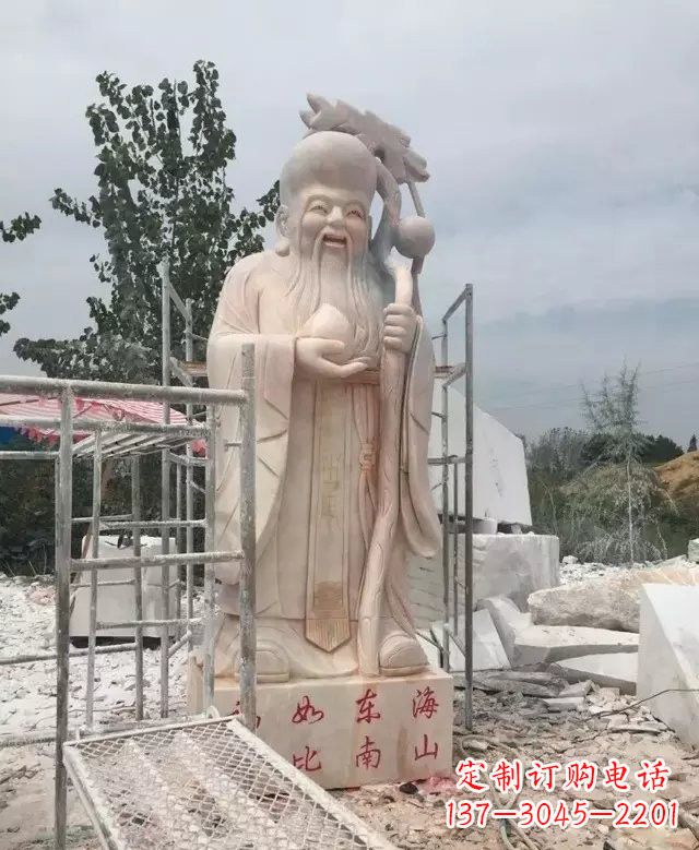 益阳晚霞红神像老寿星雕塑