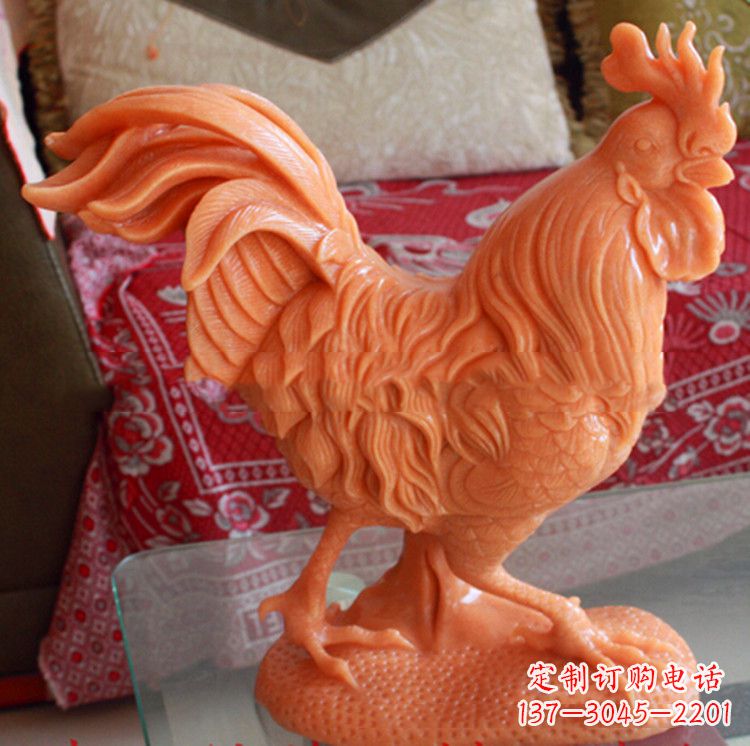 益阳晚霞红生肖公鸡雕塑