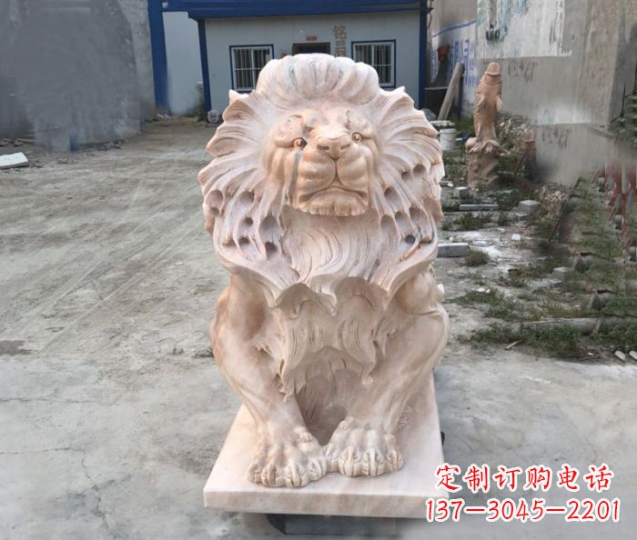 益阳晚霞红西洋欧式狮子石雕