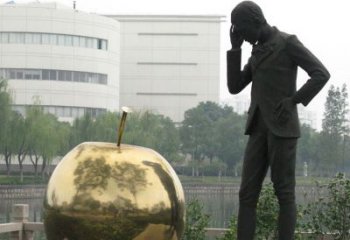 益阳中领雕塑：专业定制精美牛顿铜雕