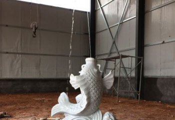 益阳汉白玉石鲤鱼雕塑，让你的梦想成真！