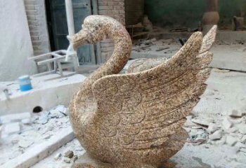益阳应用天鹅花岗岩制作的喷水雕塑