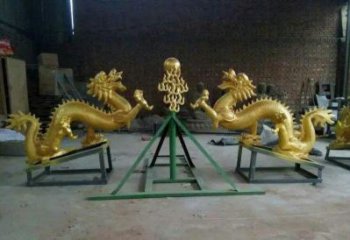 益阳享受经典，领略古老传统，精美特色的双龙戏珠铜雕