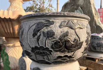 益阳荷花浮雕鱼缸雕塑，让空间更加生机勃勃