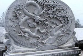 益阳青石古典美——龙凤呈祥雕塑