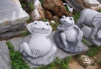 益阳别具一格的青石青蛙喷水雕塑