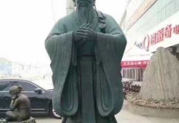 益阳精美的青铜孔子雕像