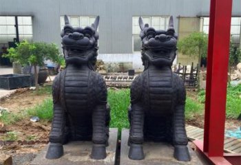 益阳青铜精美麒麟雕塑，注入艺术气息