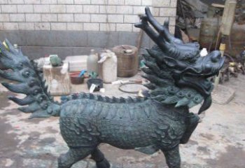 益阳青铜雕制神兽麒麟，艺术匠心之至
