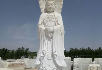 益阳观赏性质的三面观音石雕塑