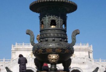 益阳三足香炉铜雕唯美重现历史