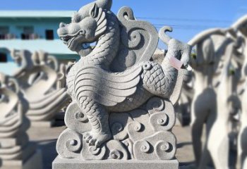 益阳造型独特的上古四灵之青龙砂岩石雕塑