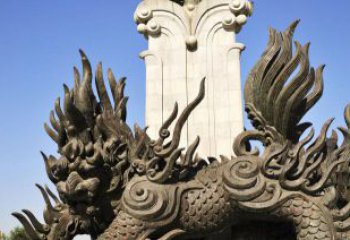 益阳中领雕塑：神兽火麒麟铜雕定制