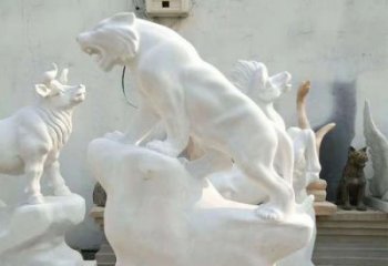 益阳中领雕塑：汉白玉老虎雕塑