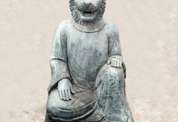 益阳中领雕塑：生肖虎-兽首人身石雕精品