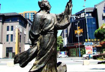 益阳经典再现-李白铜雕塑