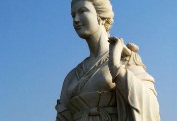益阳十二花神九月菊花庞苏汉白玉美女雕像