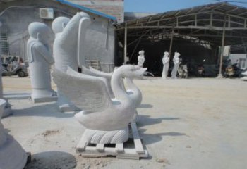 益阳中领雕塑：独具特色的天鹅喷水雕塑
