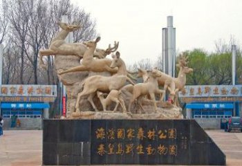 益阳梅花鹿雕塑——令公园更美丽