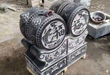 益阳中领雕塑-石雕门墩貔貅抱鼓