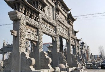 益阳金雕牌坊人物铜雕塑