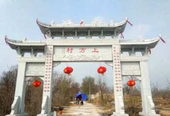 益阳金色独角兽石雕牌坊