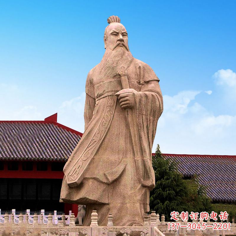 益阳魏武帝曹操砂岩石雕塑像
