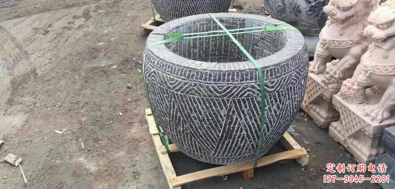 益阳纹理石浮雕水缸