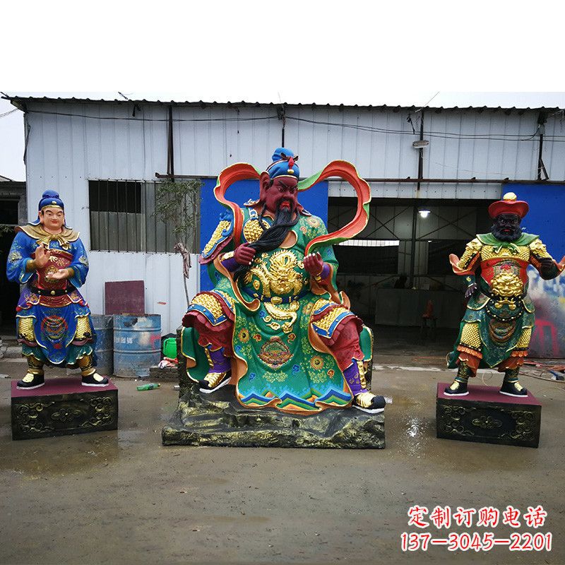 益阳武财神关公彩绘雕塑