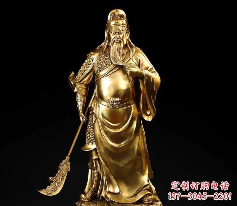 益阳武圣握刀关公铜雕