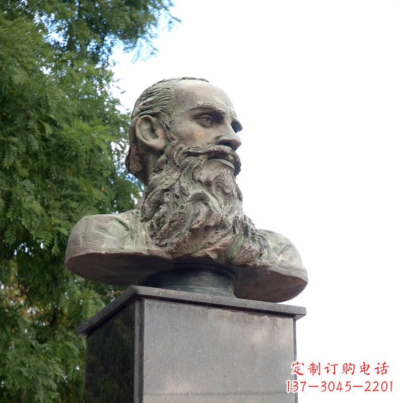 益阳西方名人俄国现实主义作家托尔斯泰胸像雕塑摆件