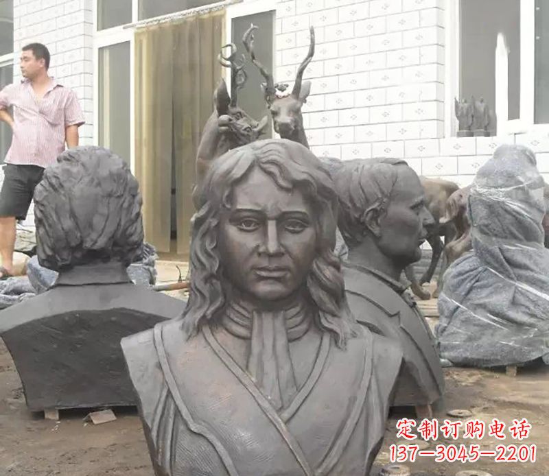 益阳西方名人胸雕铜雕