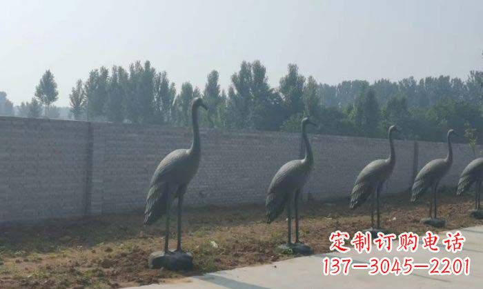 益阳仙鹤抽象铜雕 (2)