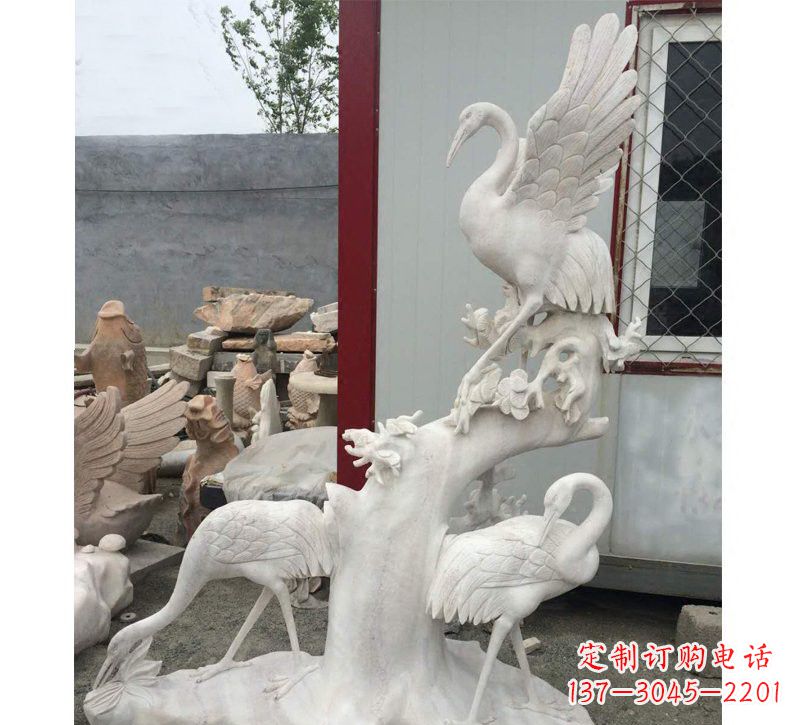 益阳仙鹤松树石雕