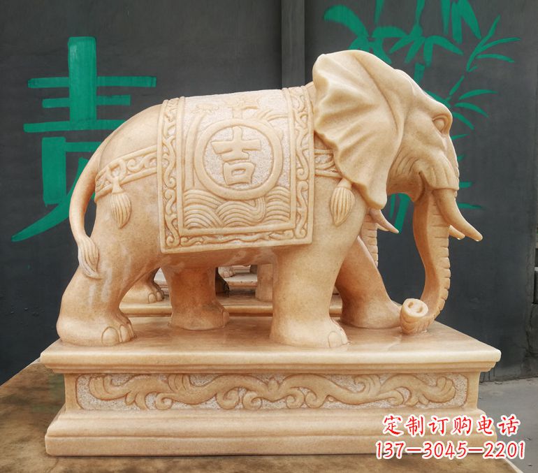 益阳现代石雕大象雕像