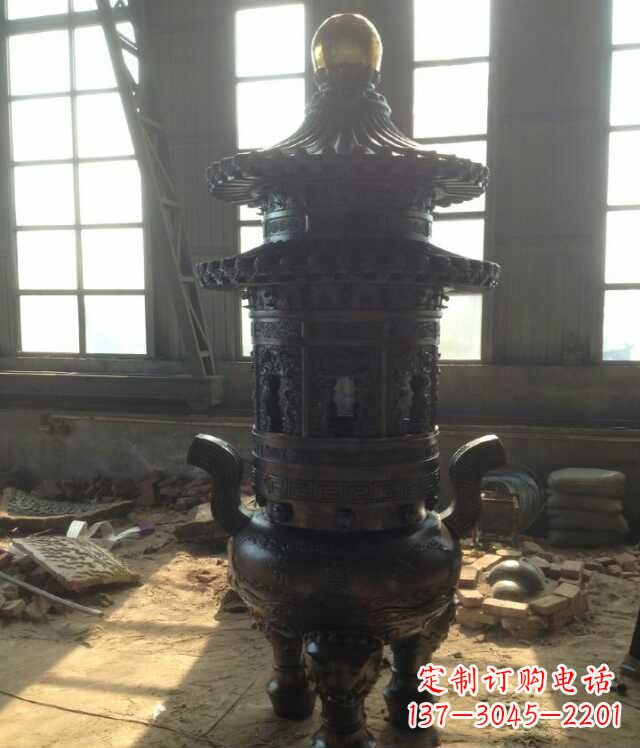 益阳香炉铜雕塑 (2)
