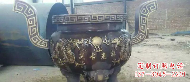 益阳祥光古刹寺庙香炉铜雕