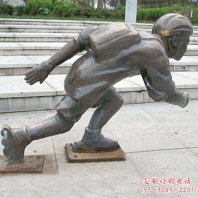 益阳小孩滑旱冰广场人物运动雕塑