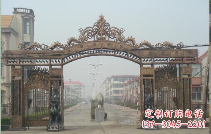 益阳小区不锈钢门口牌坊雕塑