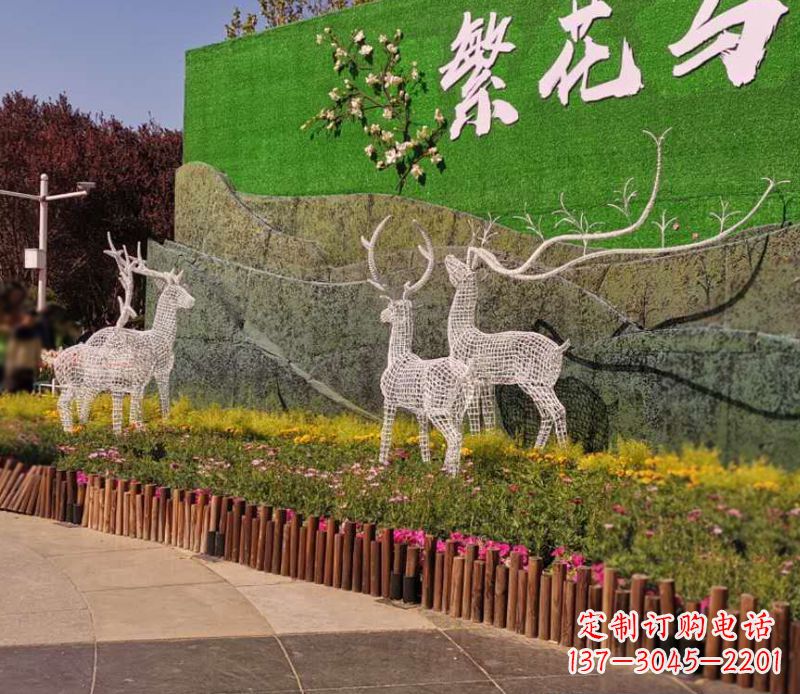益阳小区景观不锈钢梅花鹿