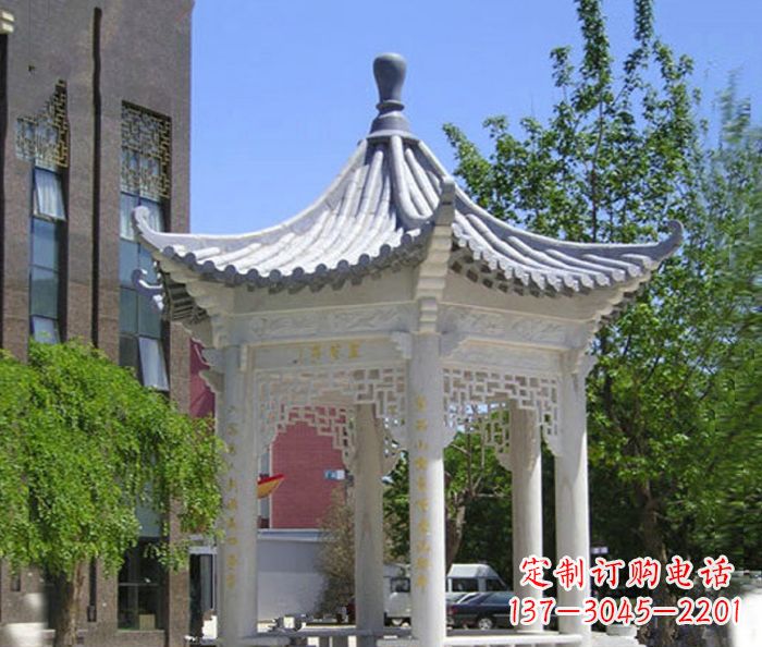 益阳小区景观大理石凉亭