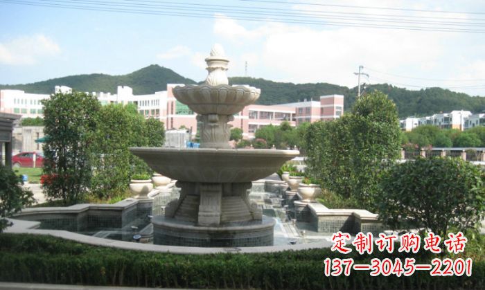 益阳小区景观大理石喷泉石雕 (2)