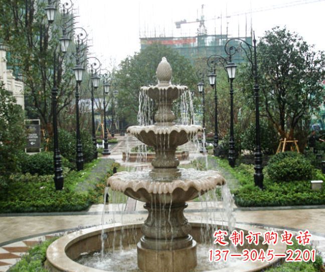 益阳小区景观大理石喷泉石雕 (4)