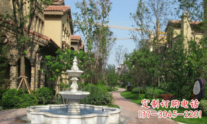益阳小区景观大理石喷泉石雕 (5)