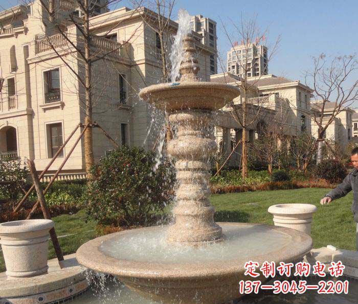 益阳小区景观多层喷泉石雕 (2)
