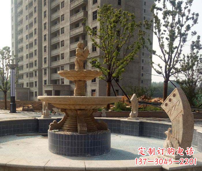 益阳小区景观大型喷泉石雕