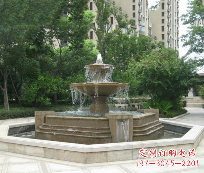 益阳小区景观大型喷泉石雕 (7)